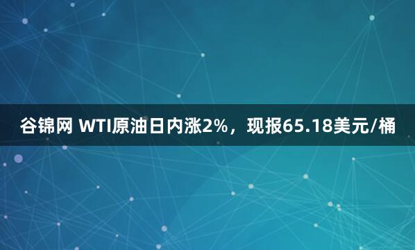 谷锦网 WTI原油日内涨2%，现报65.18美元/桶