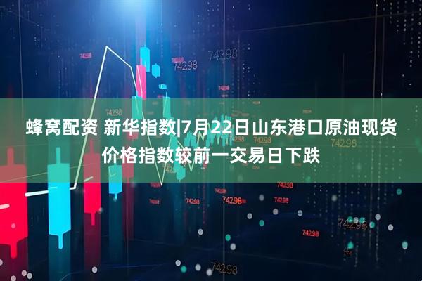 蜂窝配资 新华指数|7月22日山东港口原油现货价格指数较前一交易日下跌