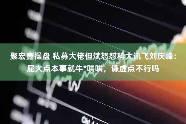聚宏鑫操盘 私募大佬但斌怒怼科大讯飞刘庆峰：屁大点本事就牛*哄哄，谦虚点不行吗